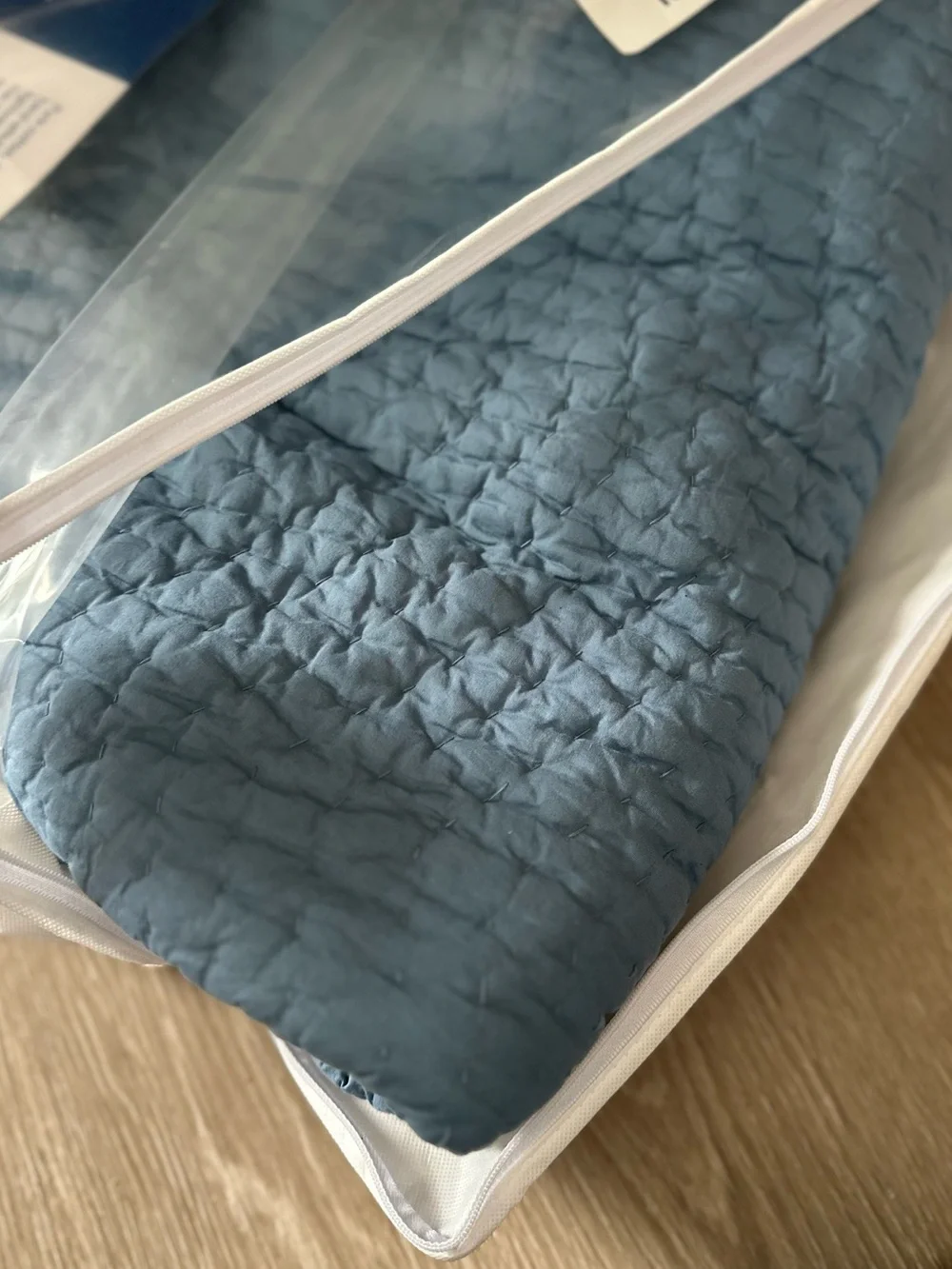 The Company Store Cotton Voile Quilt Twin Smoke Blue NWT Retail $224
